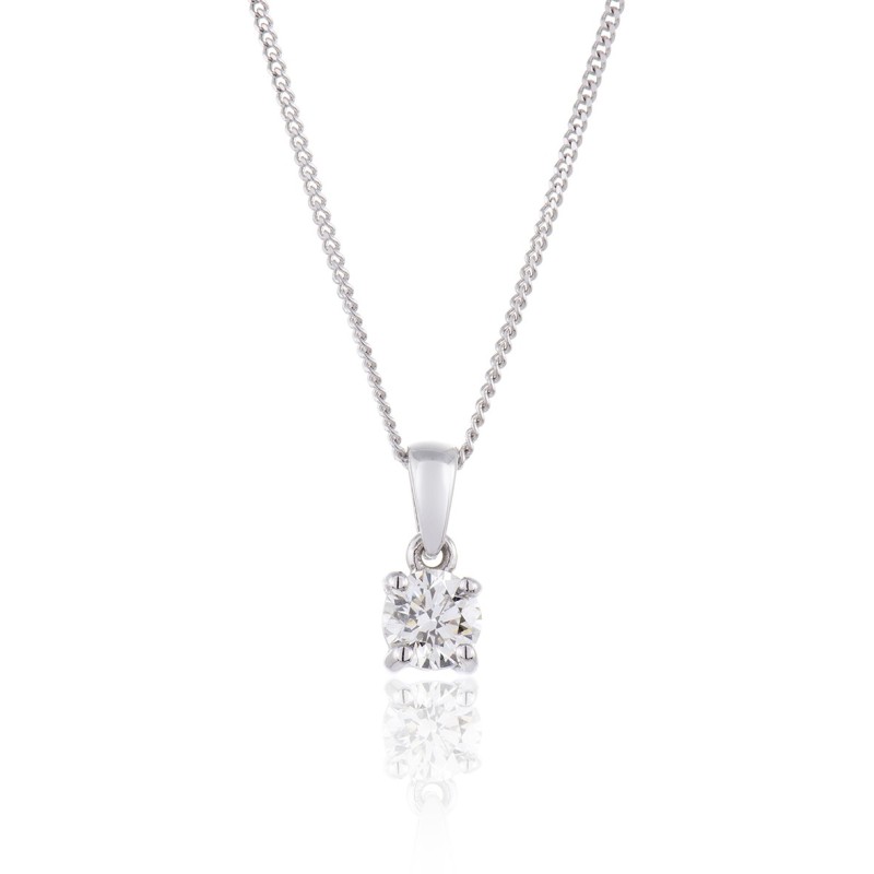 18ct White Gold Brilliant Cut 0.33ct Diamond Pendant