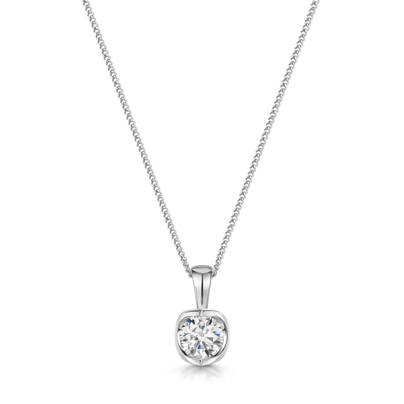 18ct White Gold 0.75ct Brilliant Cut Pendant