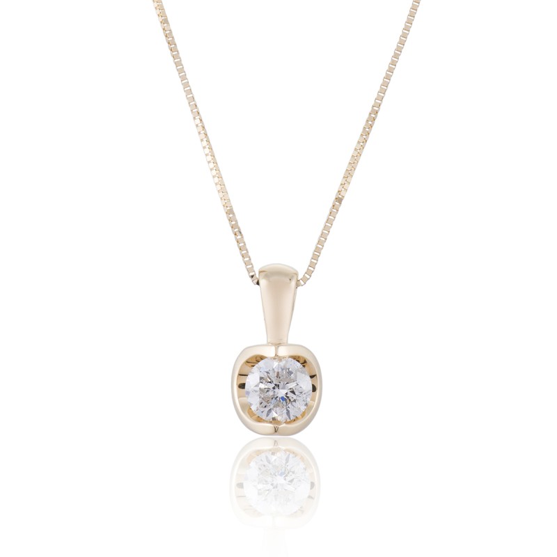 18ct Yellow Gold Brilliant Cut 0.50ct Diamond Pendant