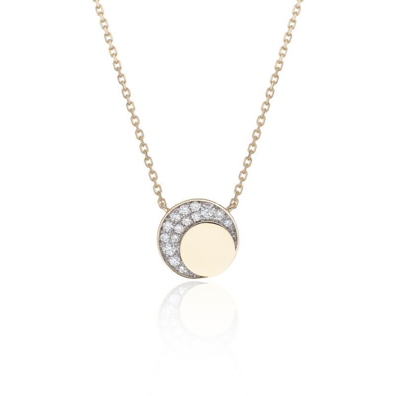 18ct Yellow Gold Diamond 0.07ct Disk Pendant