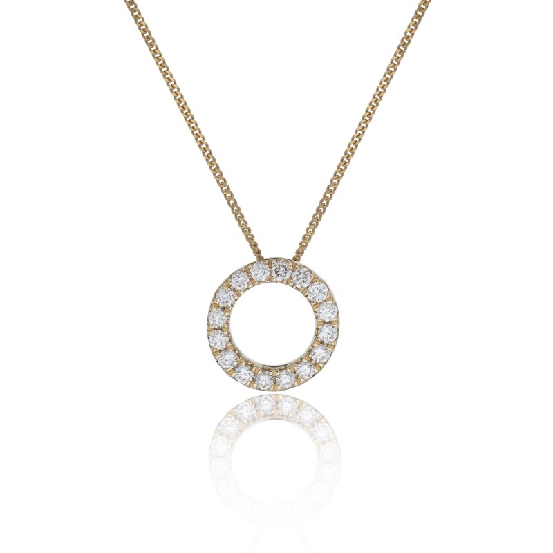 18ct Yellow Gold 0.20ct Diamond Circle Pendant