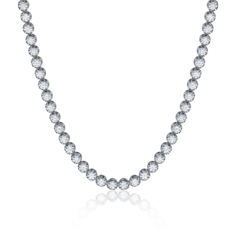 18ct White Gold 17.00ct Round Brilliant Cut Diamond Necklet