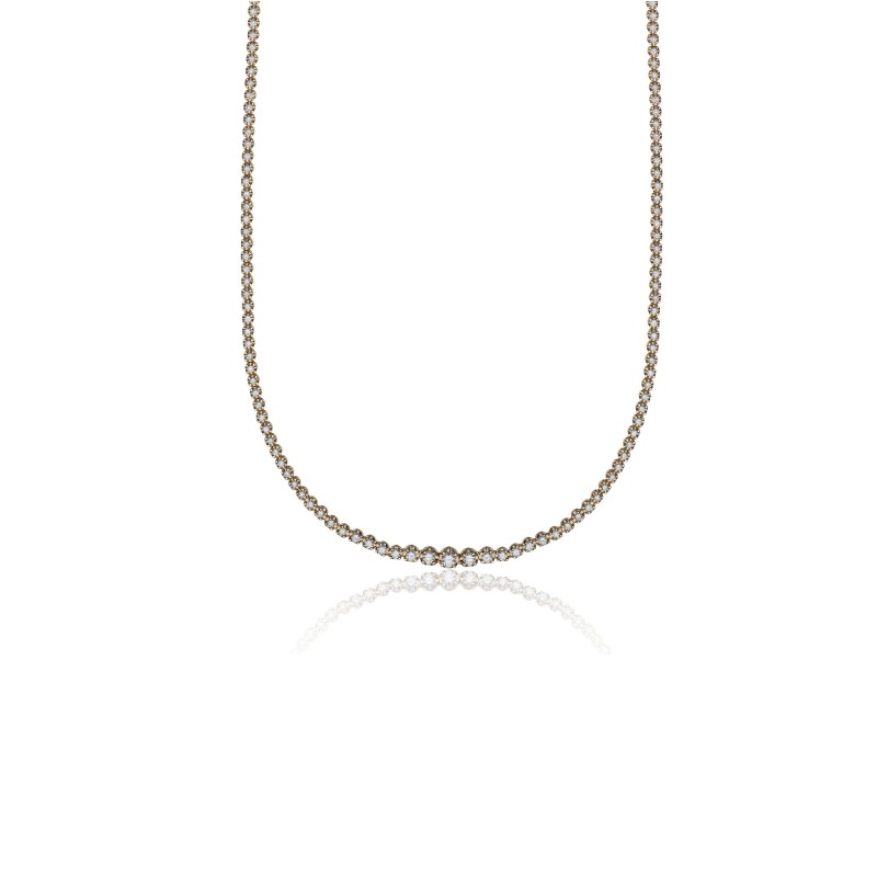 18ct Yellow Gold Brilliant Cut 2.97ct Graduated Diamond Necklace