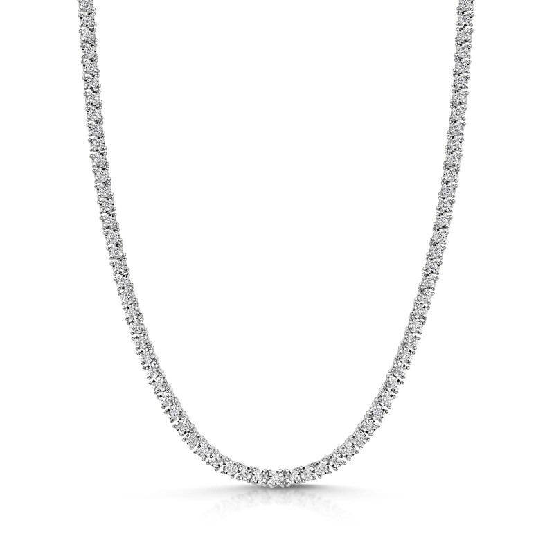9ct White Gold Round Brilliant 2.02ct Diamond Tennis Necklace
