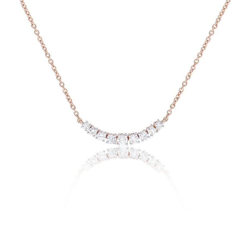 18ct Rose Gold Brilliant Cut 0.35ct Diamond Necklace 1