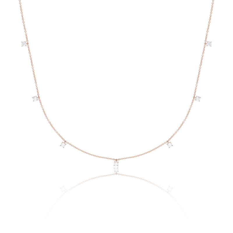 18ct Rose Gold Brilliant Cut 0.30ct Diamond Necklace 1