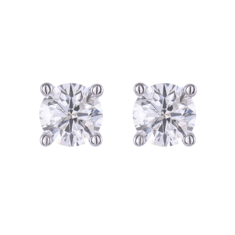 18ct White Gold Brilliant Cut 1.00ct Diamond Stud Earrings