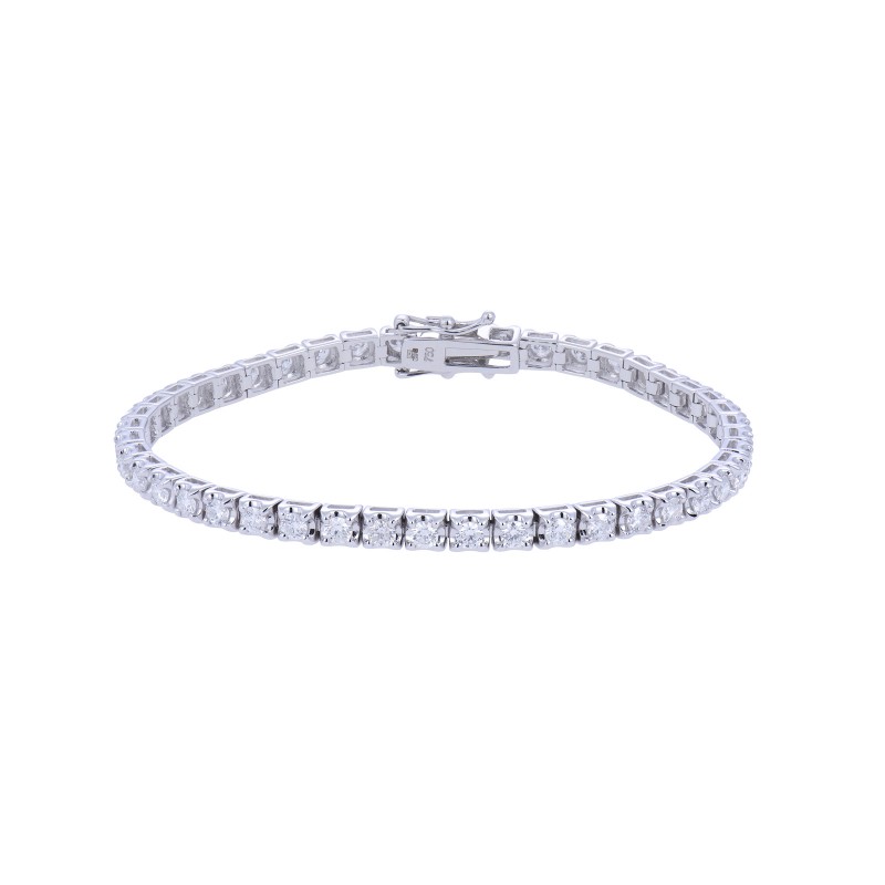 18ct White Gold Brilliant Cut 4.00ct Diamond Tennis Bracelet