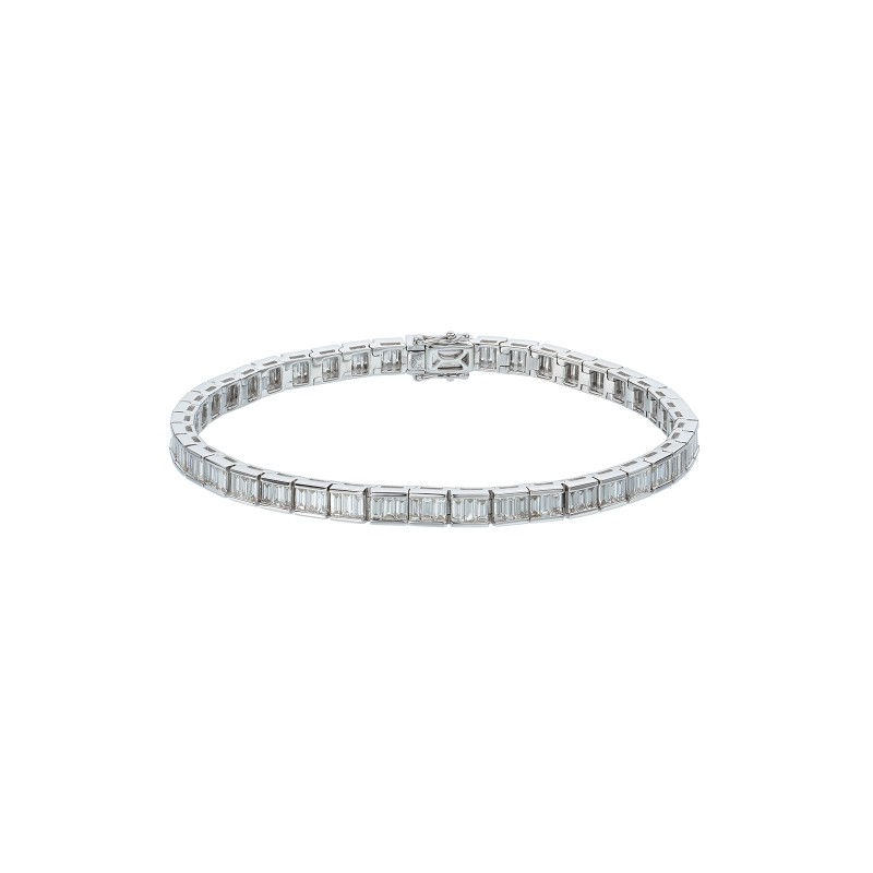 18ct White Gold Baguette Cut 5.25ct Diamond Bracelet