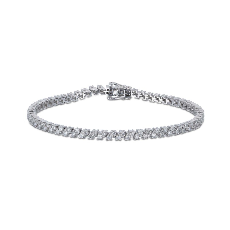 18ct White Gold Brilliant Cut 2.12ct Diamond Tennis Bracelet