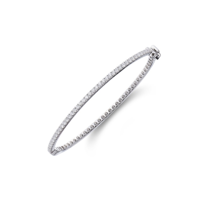18ct White Gold 1.00ct Round Brilliant Cut Diamond Bangle
