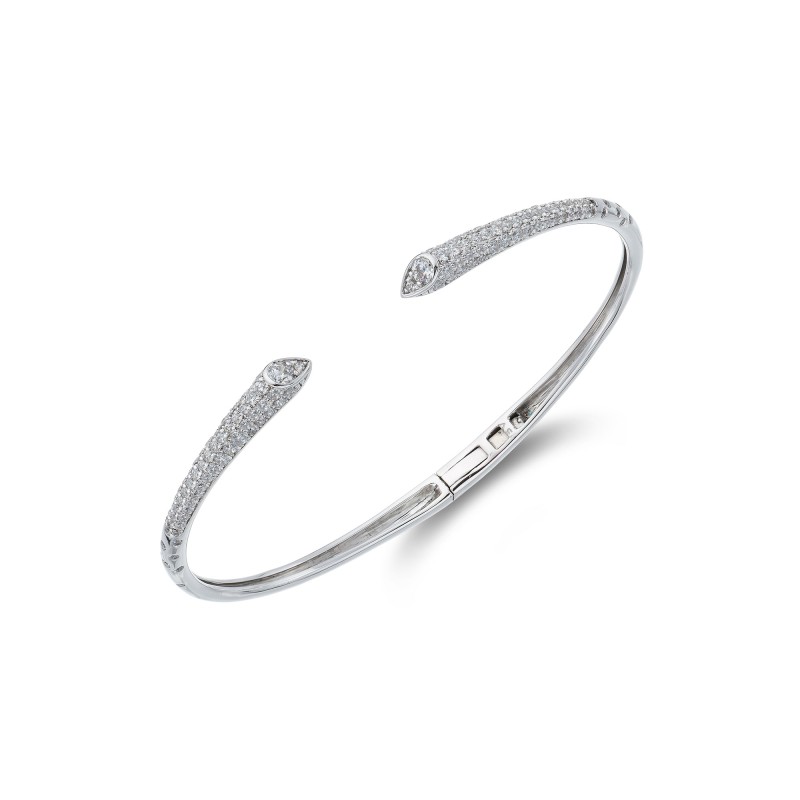 18ct White Gold Brilliant Cut 1.47ct Diamond Torque Bangle