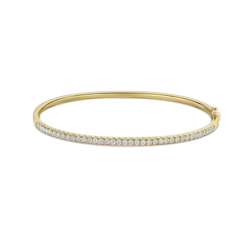 9ct Yellow Gold Round Brilliant 1.00ct Diamond Bangle