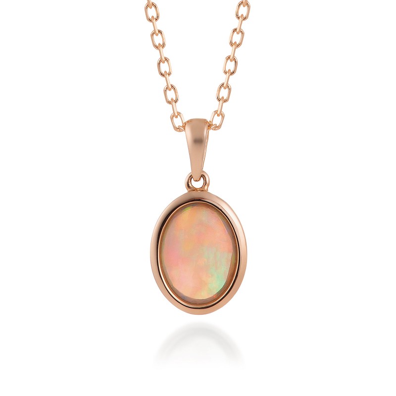 9ct Yellow Gold 0.75ct Cabochon Cut Opal Pendant