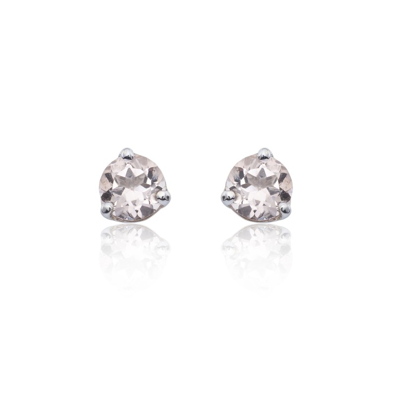 9ct White Gold Morganite Stud Earrings