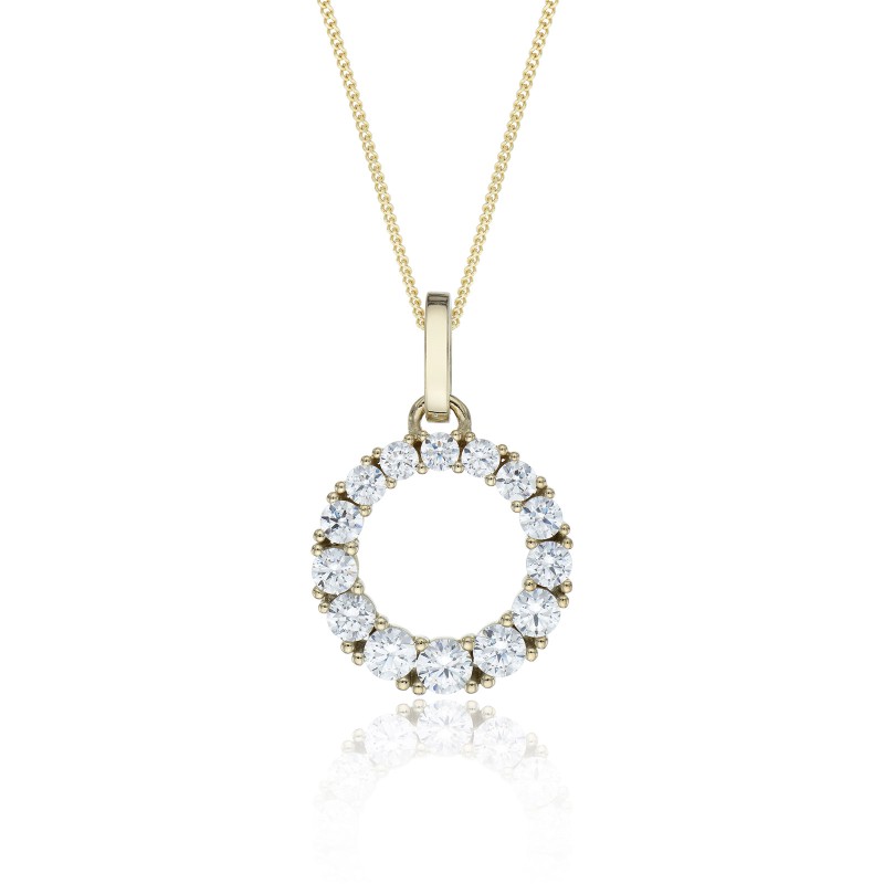 9ct Yellow Gold Cubic Zirconia Pendant