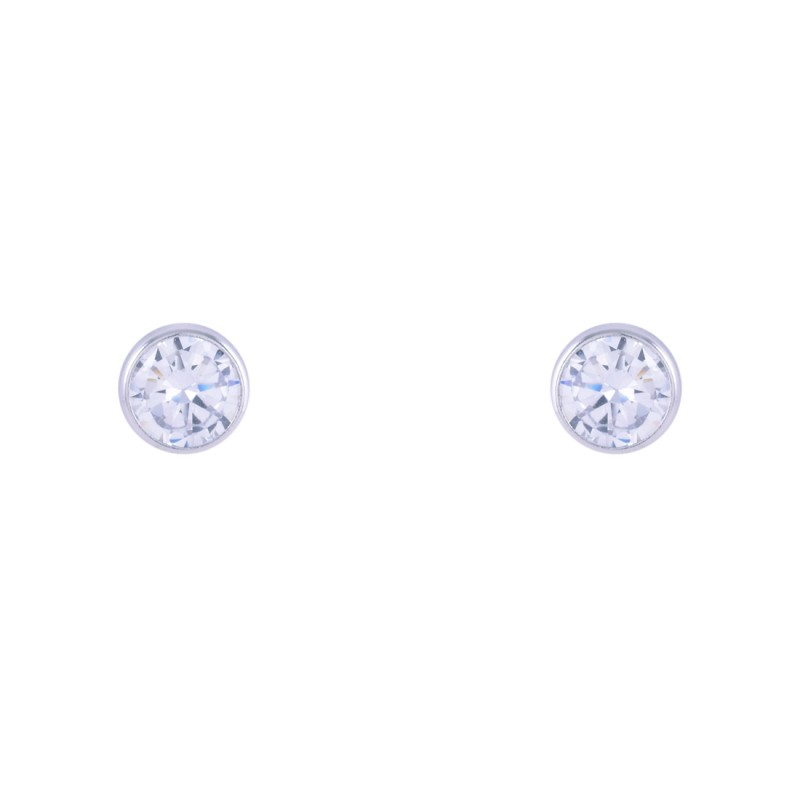 9ct White Gold Brilliant Cut Cubic Zirconia Stud Earrings