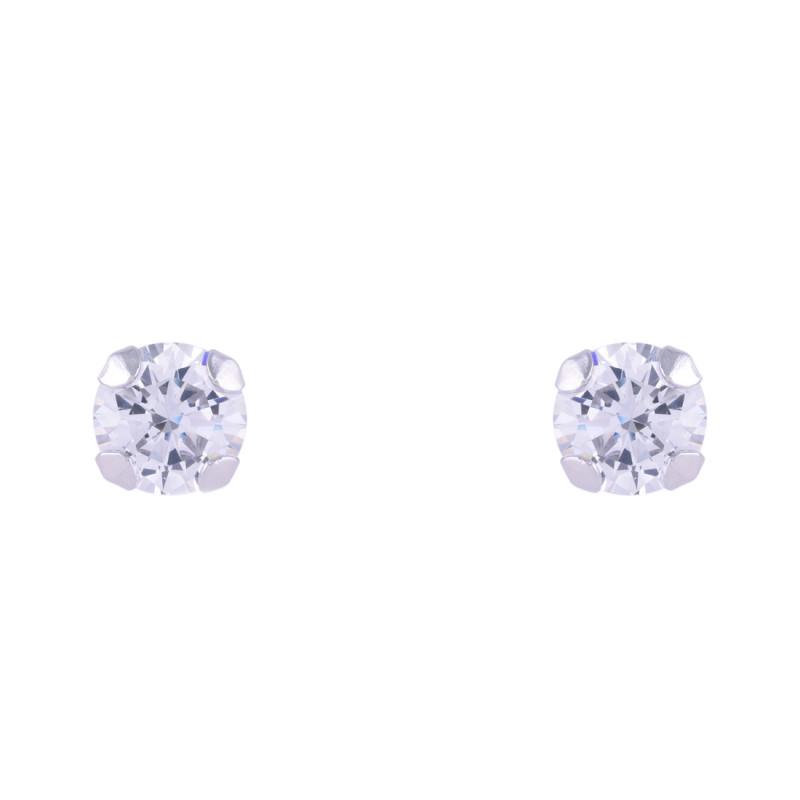 9ct White Gold Brilliant Cut Cubic Zirconia Stud Earrings