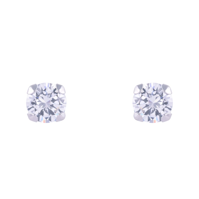 9ct White Gold Brilliant Cut Cubic Zirconia Stud Earrings