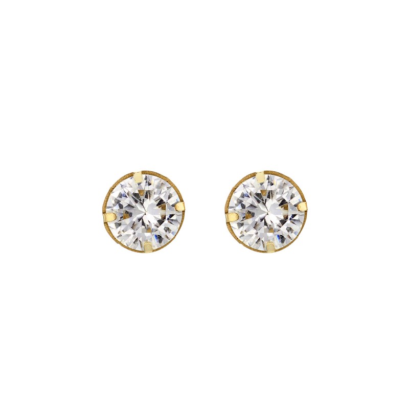 9ct Yellow Gold Brilliant Cut Cubic Zirconia Stud Earrings