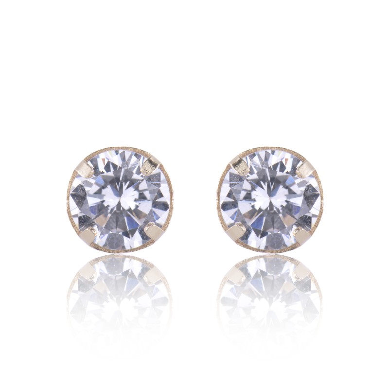 9ct Yellow Gold Brilliant Cut Cubic Zirconia Stud Earrings