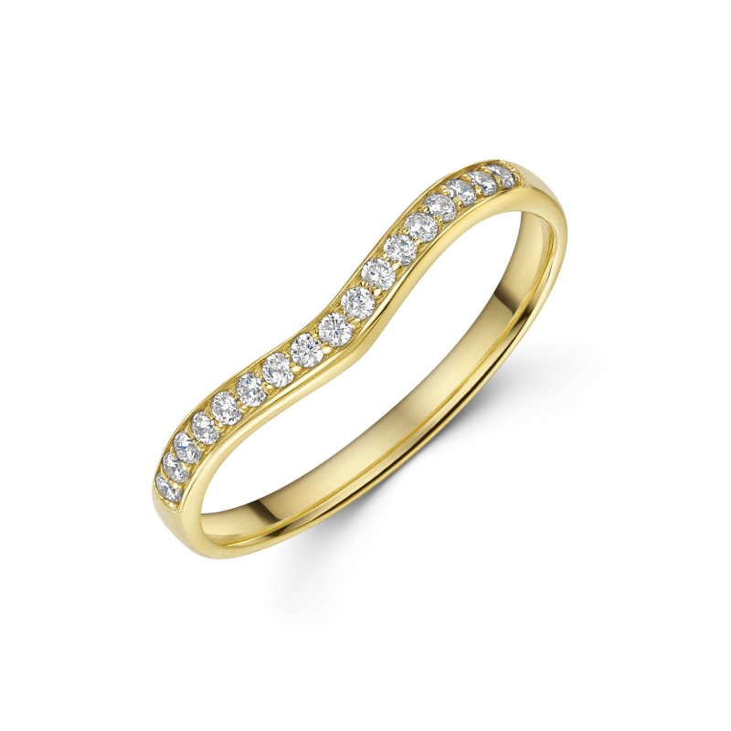 9ct Yellow Gold Cubic Zirconia Wishbone Eternity Ring