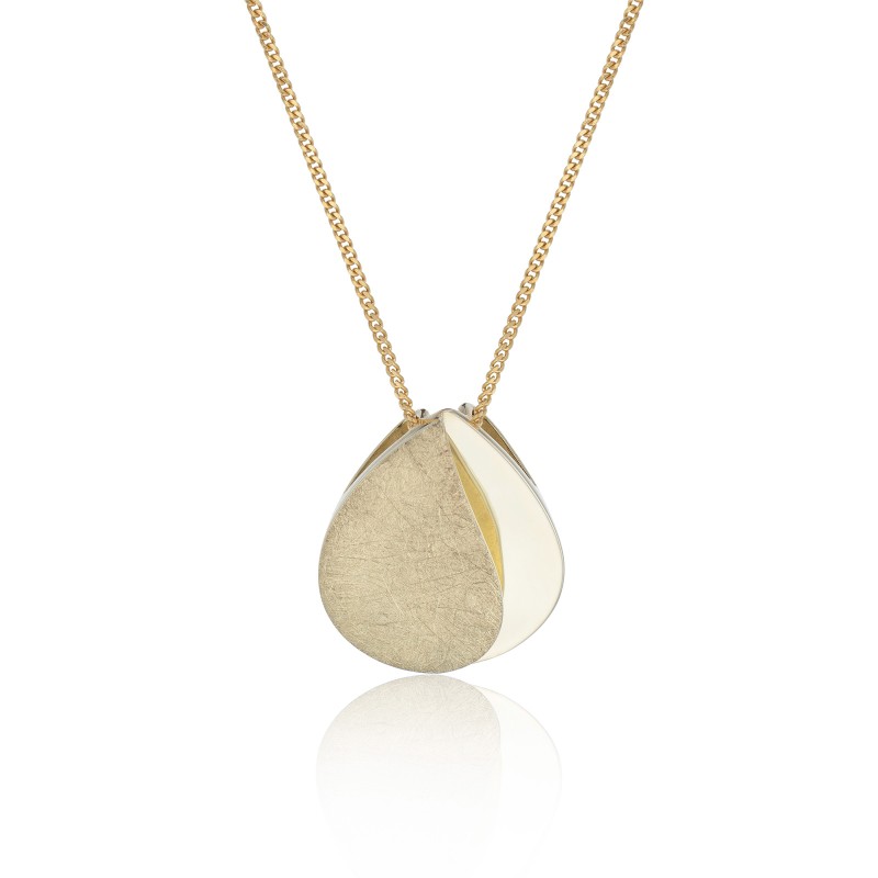 9ct Yellow Gold Textured Teardrop Pendant
