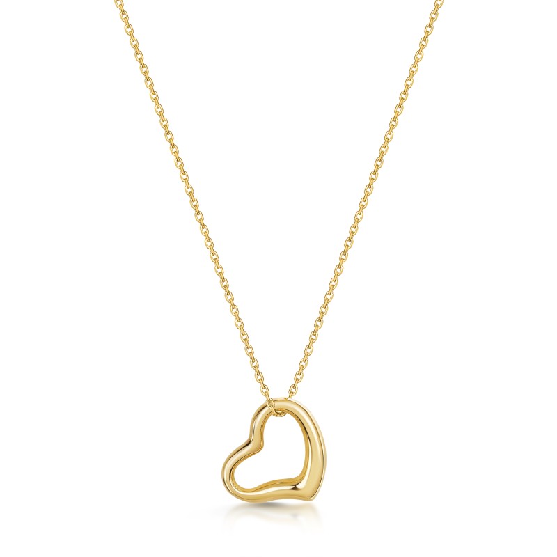 9ct Yellow Gold Open Polished Heart Pendant