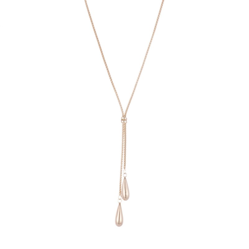 9ct Yellow Gold Double Drop Necklet
