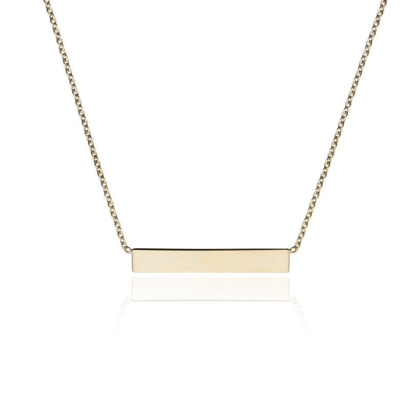 9ct Yellow Gold Plain Bar Necklet