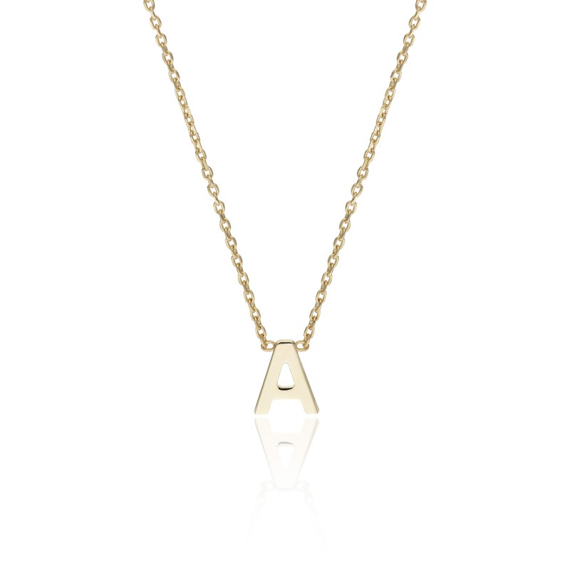 9ct Yellow Gold 'A' Letter Necklace