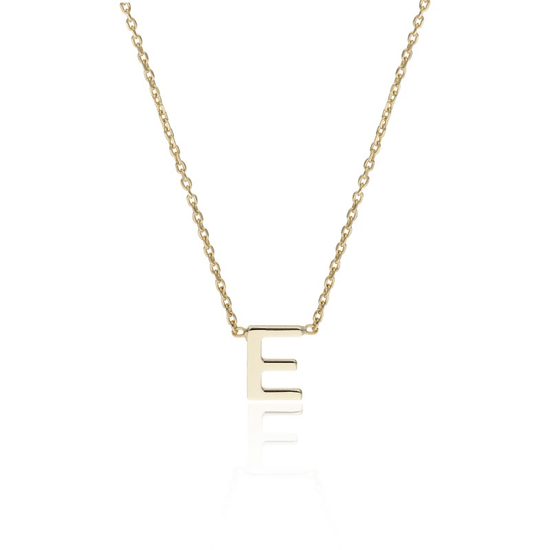 9ct Yellow Gold  'E' Letter Necklace