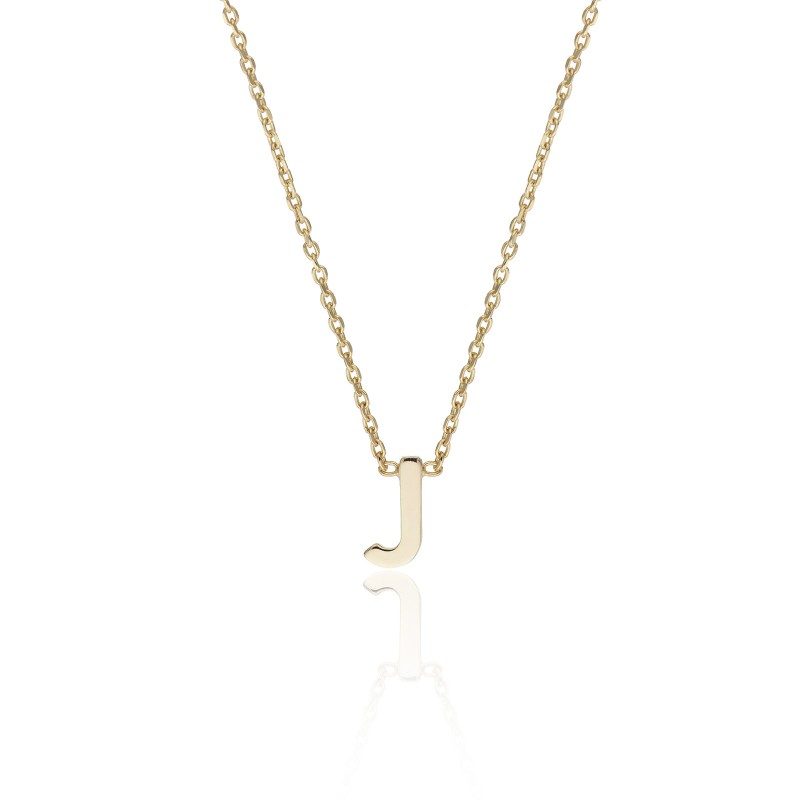 9ct Yellow Gold 'J' Letter Necklace