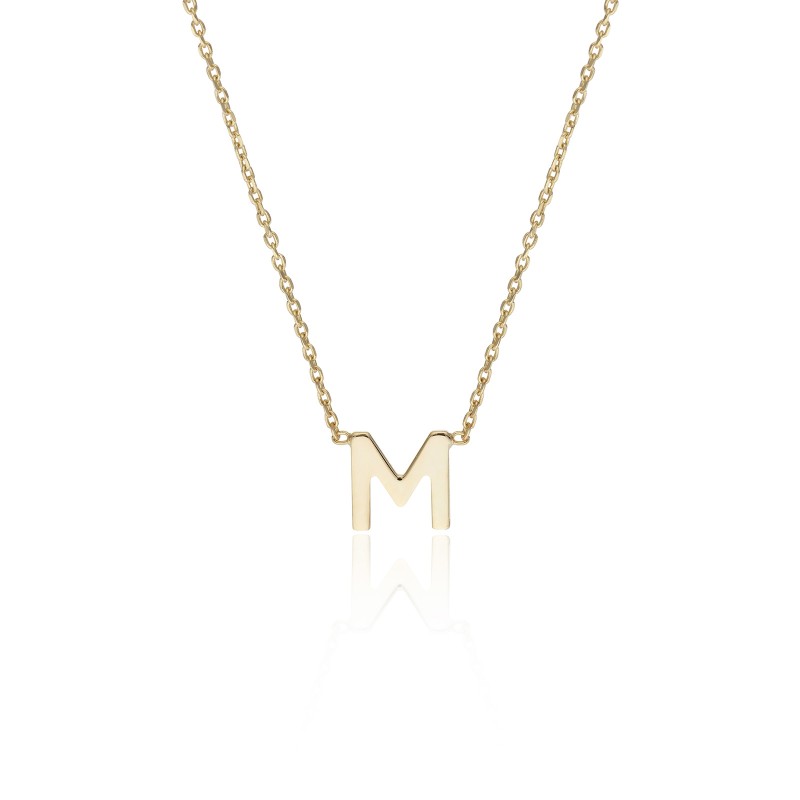 9ct Yellow Gold 'M' Letter Necklace