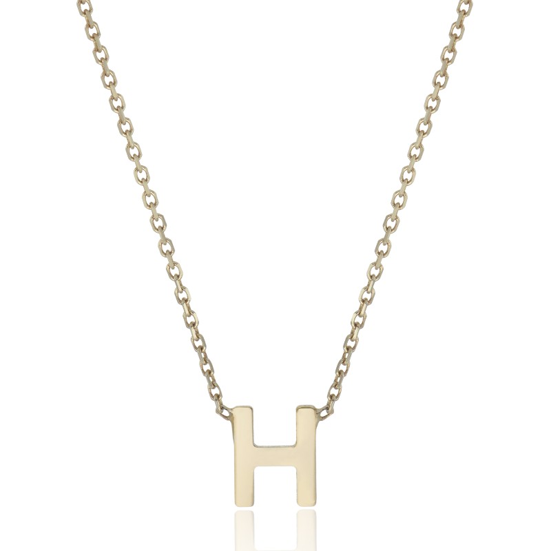 9ct Yellow Gold 'H' Necklace