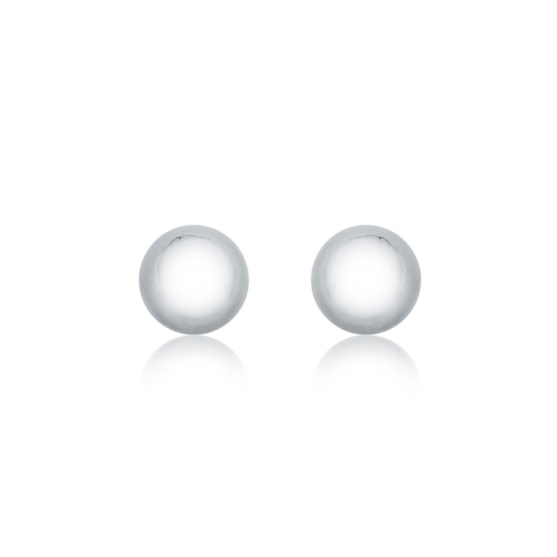 9ct White Gold Ball Stud Earrings