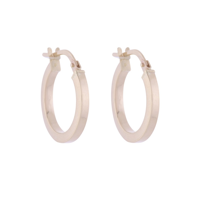 9ct Yellow Gold Small Flat Hoop Earrings