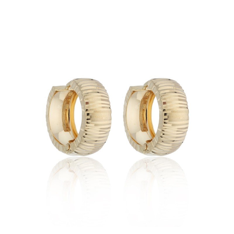 9ct Yellow Gold Textured Hoop Earrings