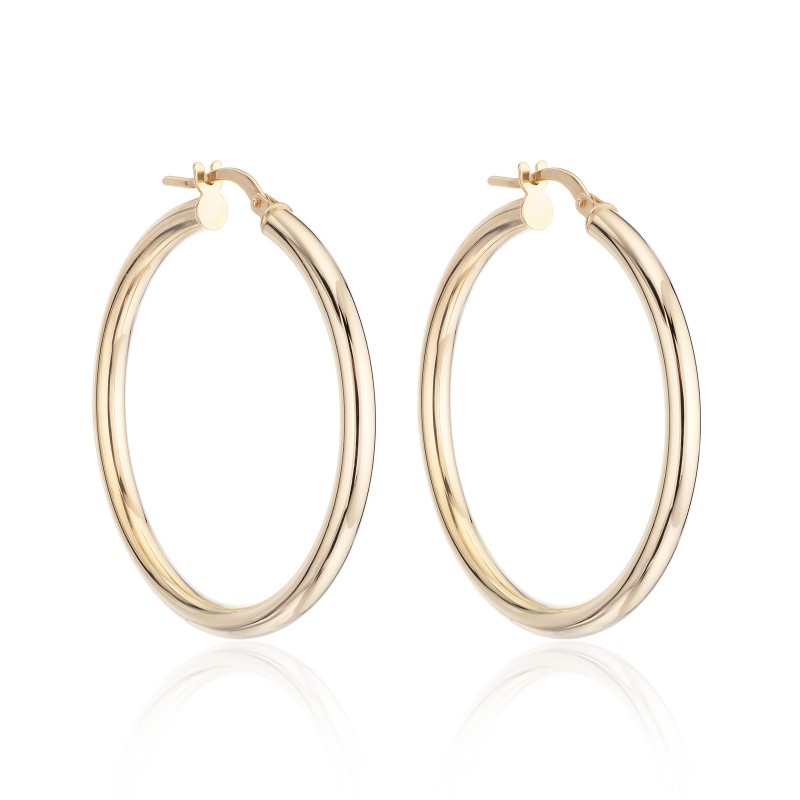 9ct Yellow Gold Tubular Hoop Earrings