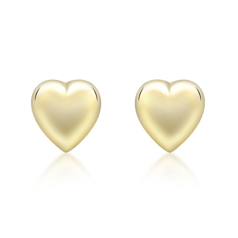 9ct Yellow Gold Mini Solid Heart Stud Earrings