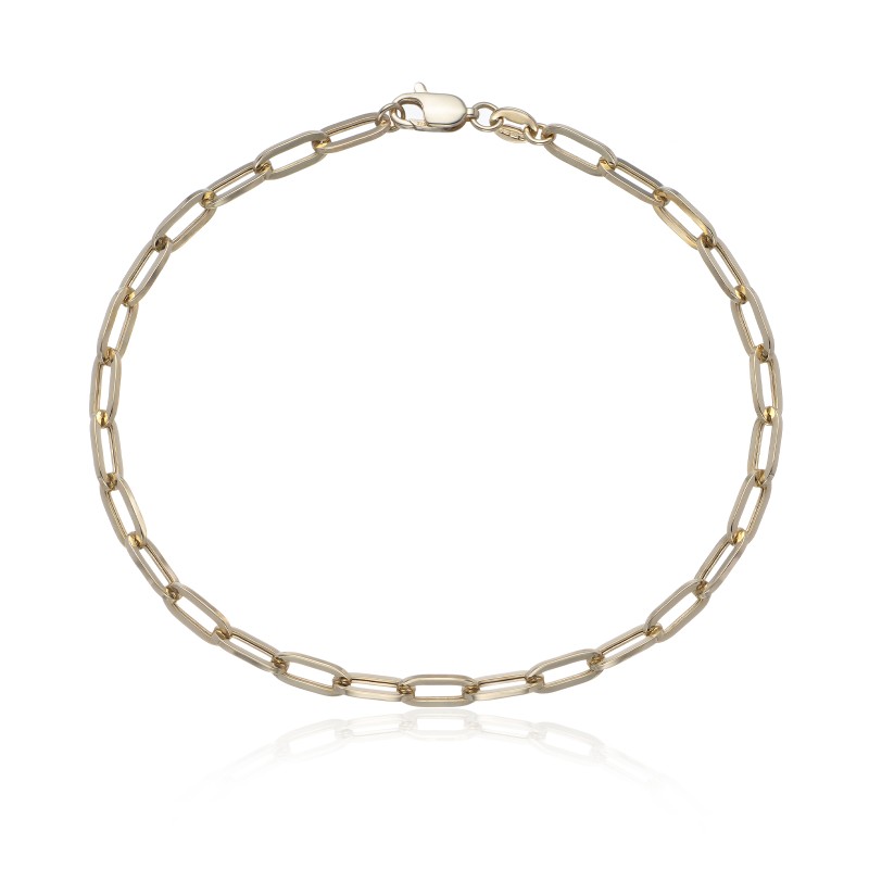 9ct Yellow Gold Paperclip Bracelet