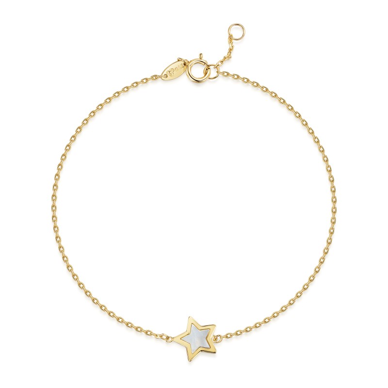 9ct Yellow Gold Mother Of Pearl Star Bracelet