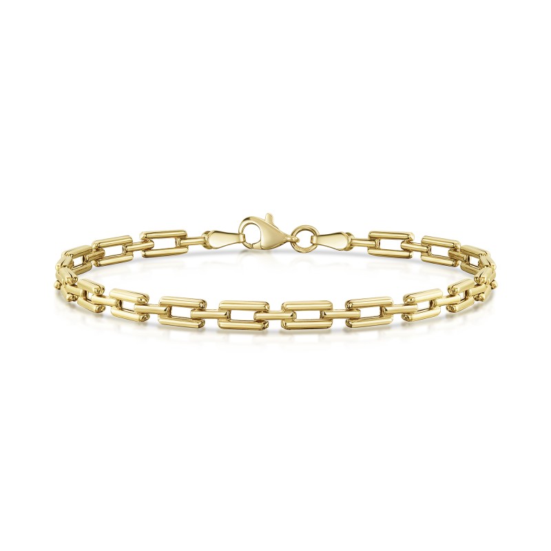 9ct Yellow Gold Square Link Chain Bracelet