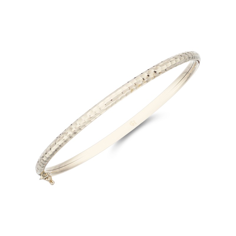 9ct Yellow Gold Diamond Cut Bangle
