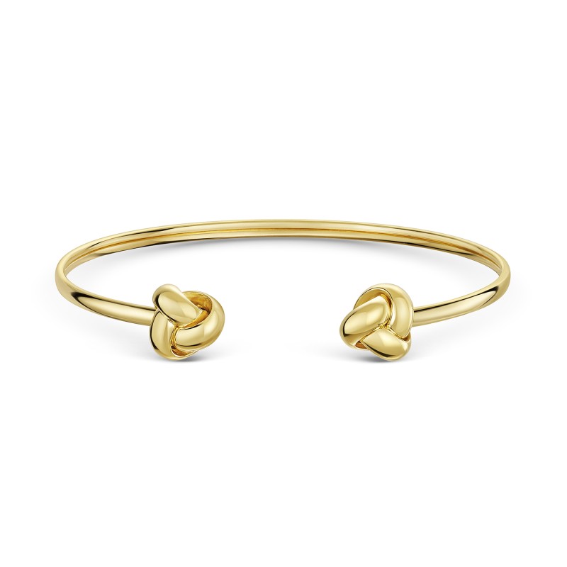 9ct Yellow Gold Knotted Ends Open Bangle