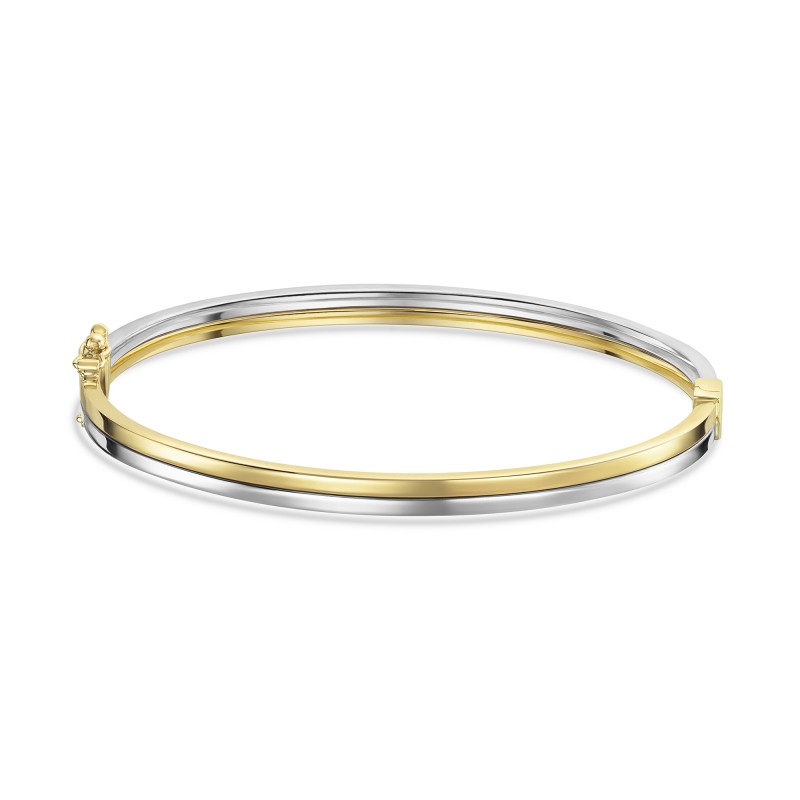 9ct Yellow & White Gold Two-Tone Bangle