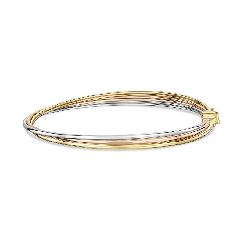 9ct Three Colour Twist Bangle