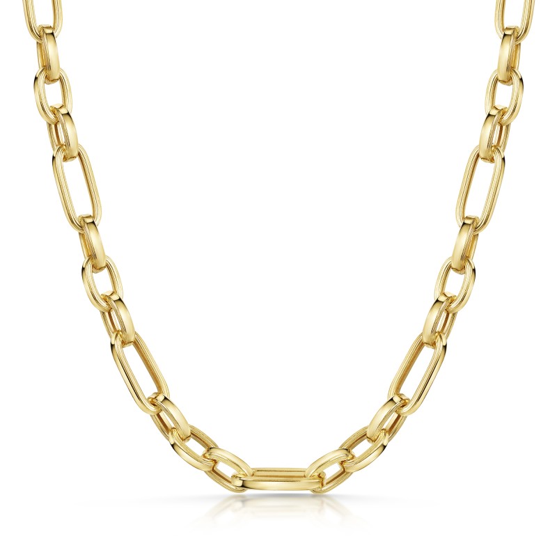 9ct Yellow Gold 18" Figaro Chain