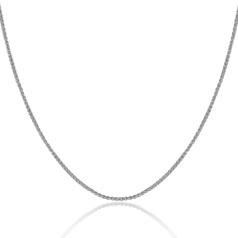 9ct White Gold 18 Inch Spiga Chain