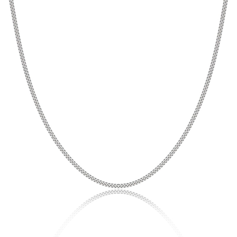 9ct White Gold Diamond Cut Curb Chain